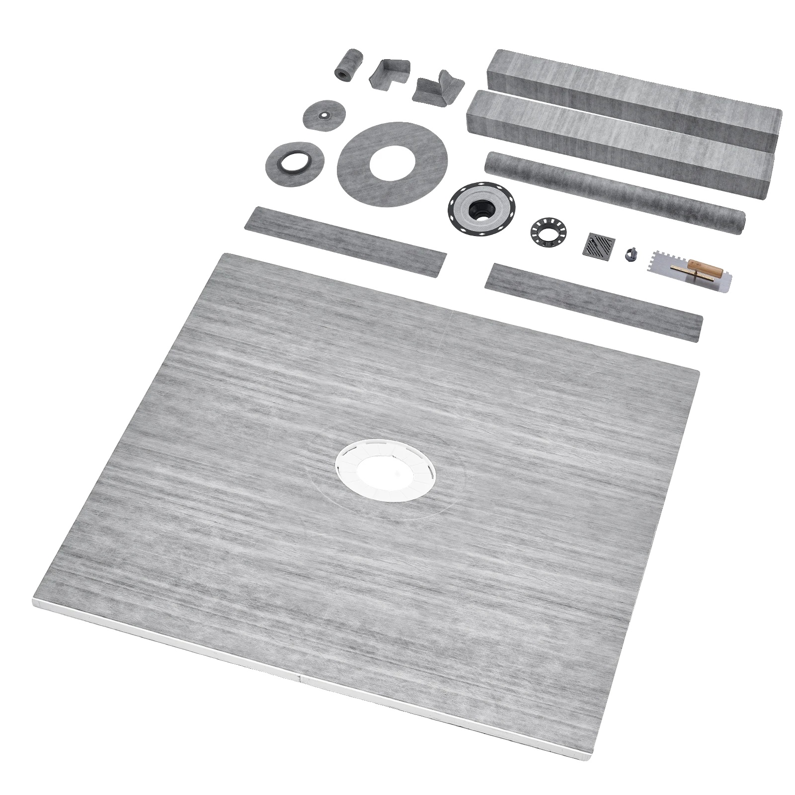 Duschbordstein-kit, Wasserdichte Membran, Einfache Installation, Abs 72x72 In