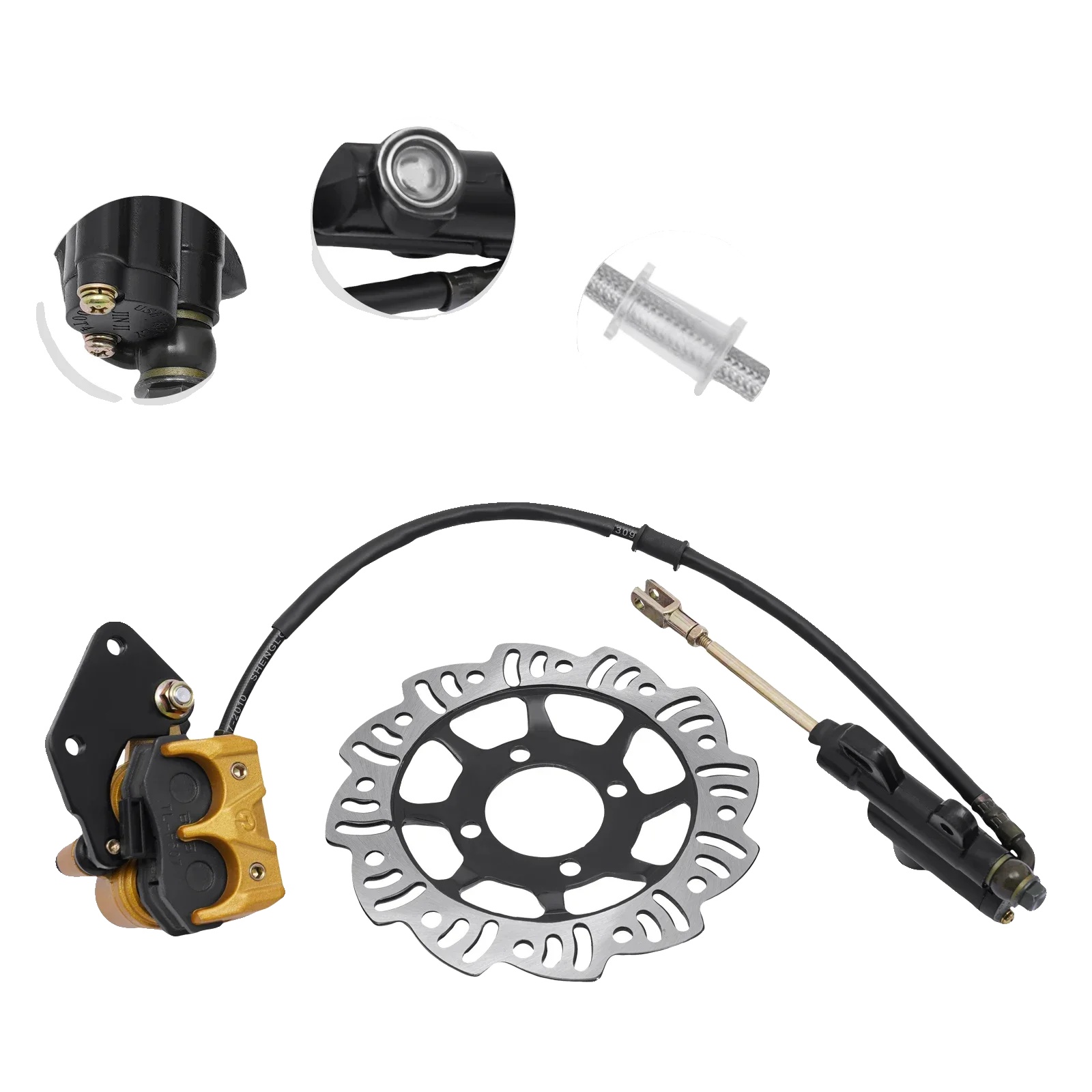 Hintere Hydraulische Bremskit, Langlebige Materialien, Kompatibel Mit Mini- Und Pocketbikes, Silber