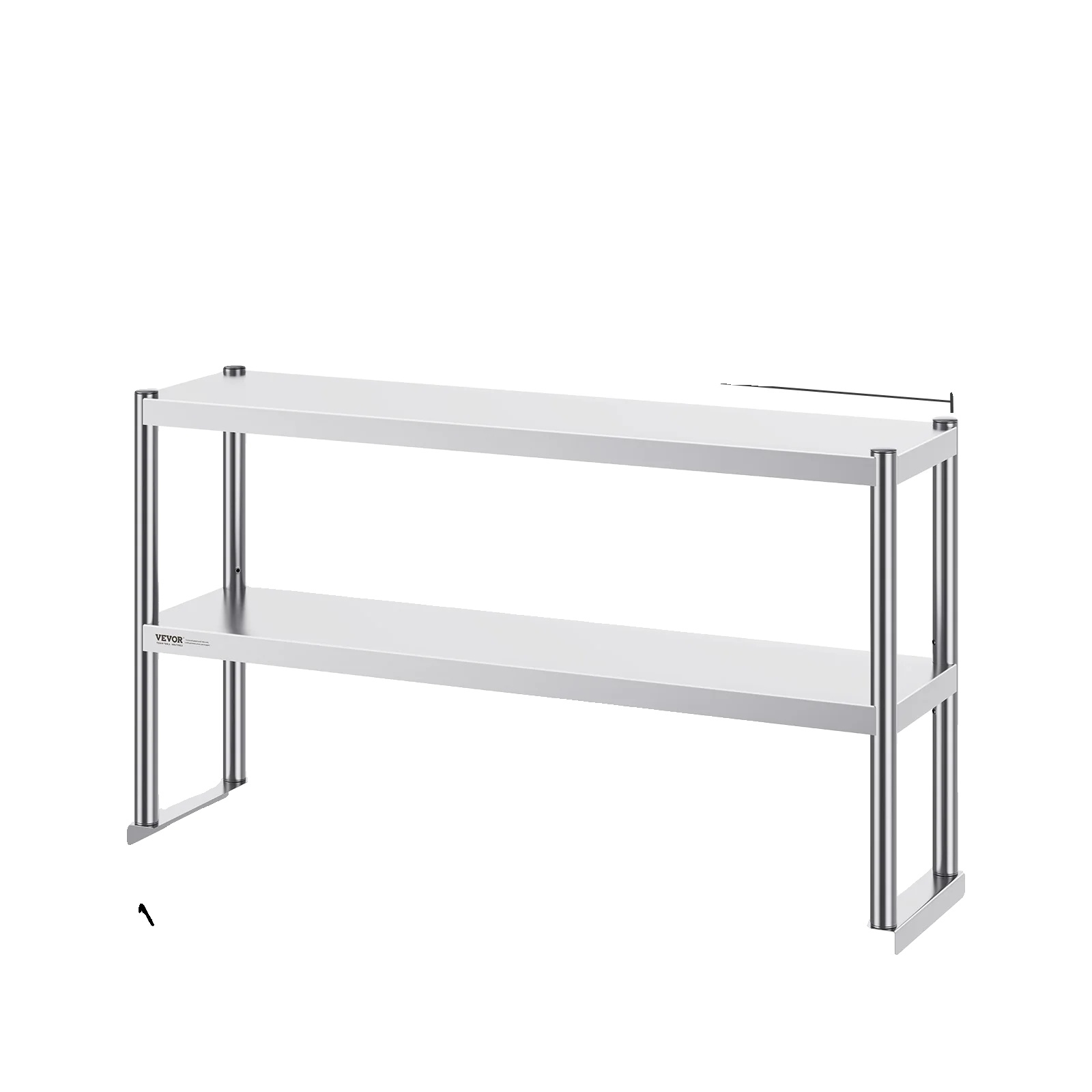 Küchenarbeitstisch, Edelstahlkonstruktion, Verstellbares Oberregal, 12 X 48 In