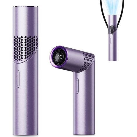 3-in-1 Tragbarer Turboventilator, Wiederaufladbar, 1 Bis 199 Geschwindigkeitsstufen, Digitalanzeige, Bis Zu 12 Stunden Akkulaufzeit, Ideal Für Den Einsatz Im Freien, Auf Reisen Und Im Büro (lila)