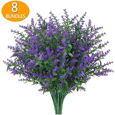 8 Künstliche Lavendelsträuße, 35 Cm, Künstliche Lavendelpflanzen, Plastikblumendekoration, Künstliche Büsche Und Sträucher Für Zuhause, Blumenarrangements, Gartendekoration