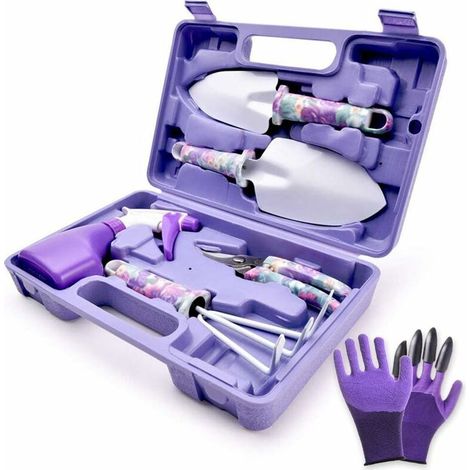 6-teiliges Gartengeräte-set Mit Rutschfestem Griff Und Rostfreier Oberfläche: Pflanzkelle, Kultivator, Gartenschere, Wassersprüher Und Tasche