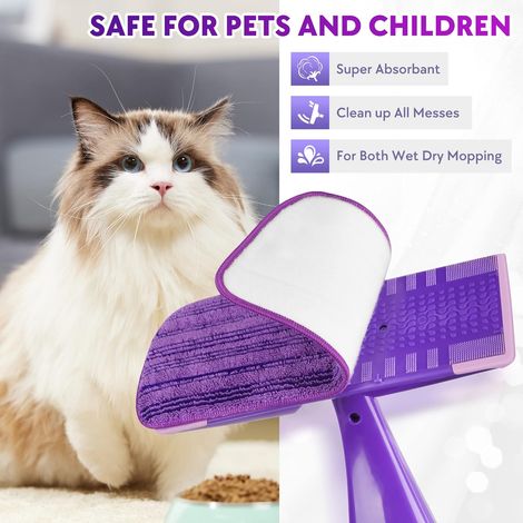 Geeignet Für Wiederverwendbare Moppköpfe, Die Mit Dem Swiffer Wet Jet Mop Kompatibel Sind - Packung Mit 6 Waschbaren Mikrofaser-moppbezügen Für Den Swiffer Wet Jet Mop 30 Cm (12 Zoll).