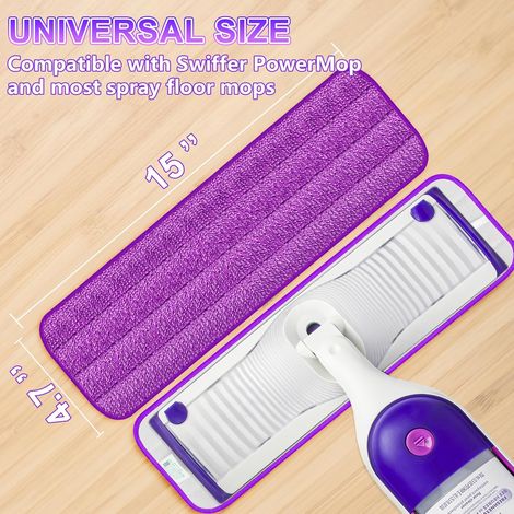 Geeignet Für Nachfüllpackungen Von 5 Wiederverwendbaren Swiffer Powermop Wischmopp-pads, 38 Cm (15 Zoll) Mikrofaser-pads Zur Reinigung Von Hartholzböden, Maschinenwaschbar, Trocken Oder Trocken Verwen