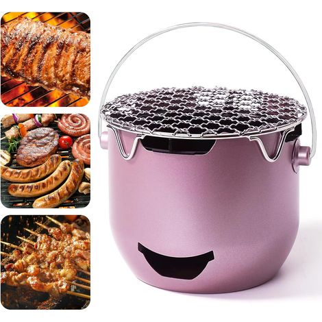 Tragbare Holzkohlegrills, Edelstahlgrills, Kleine Grills Für Outdoor-kochen, Camping, Gartengrills, Wohnmobile, Picknicks – Lila
