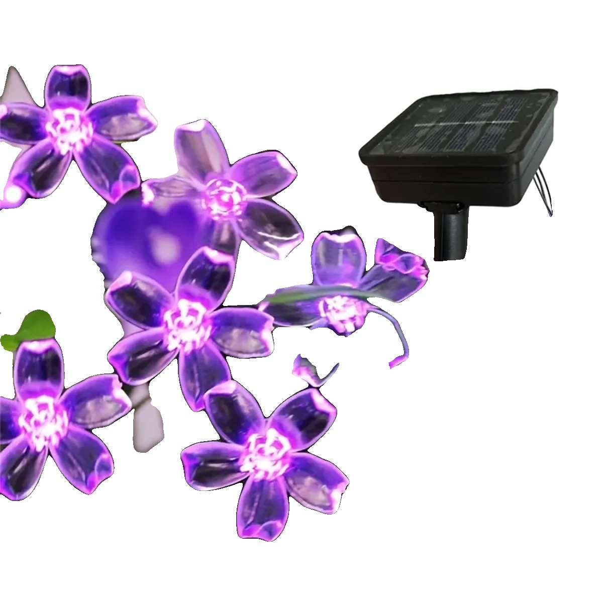Solar-lichterketten, Umweltfreundliches Design, Einfache Installation, Lila, 12m 100 Led-b