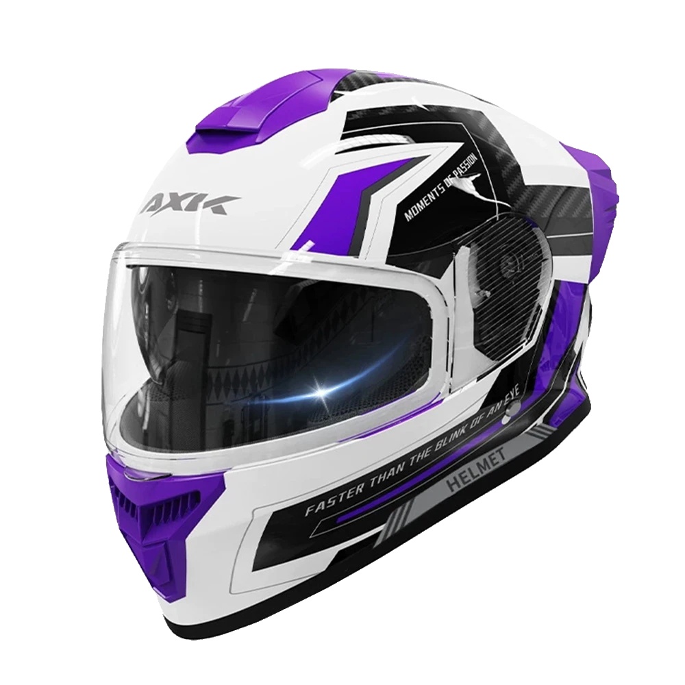 Vollgesichtshelm, Dual-visier-design, Verbesserte Sicherheitsmerkmale, Lavendel