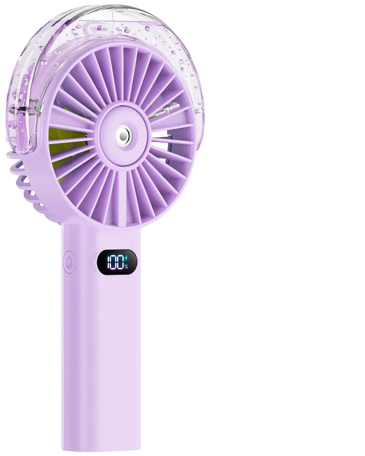 Handheld Mini Ventilator, Hochgeschwindigkeitskühlung, Wiederaufladbare Nebelfunktion, Lila