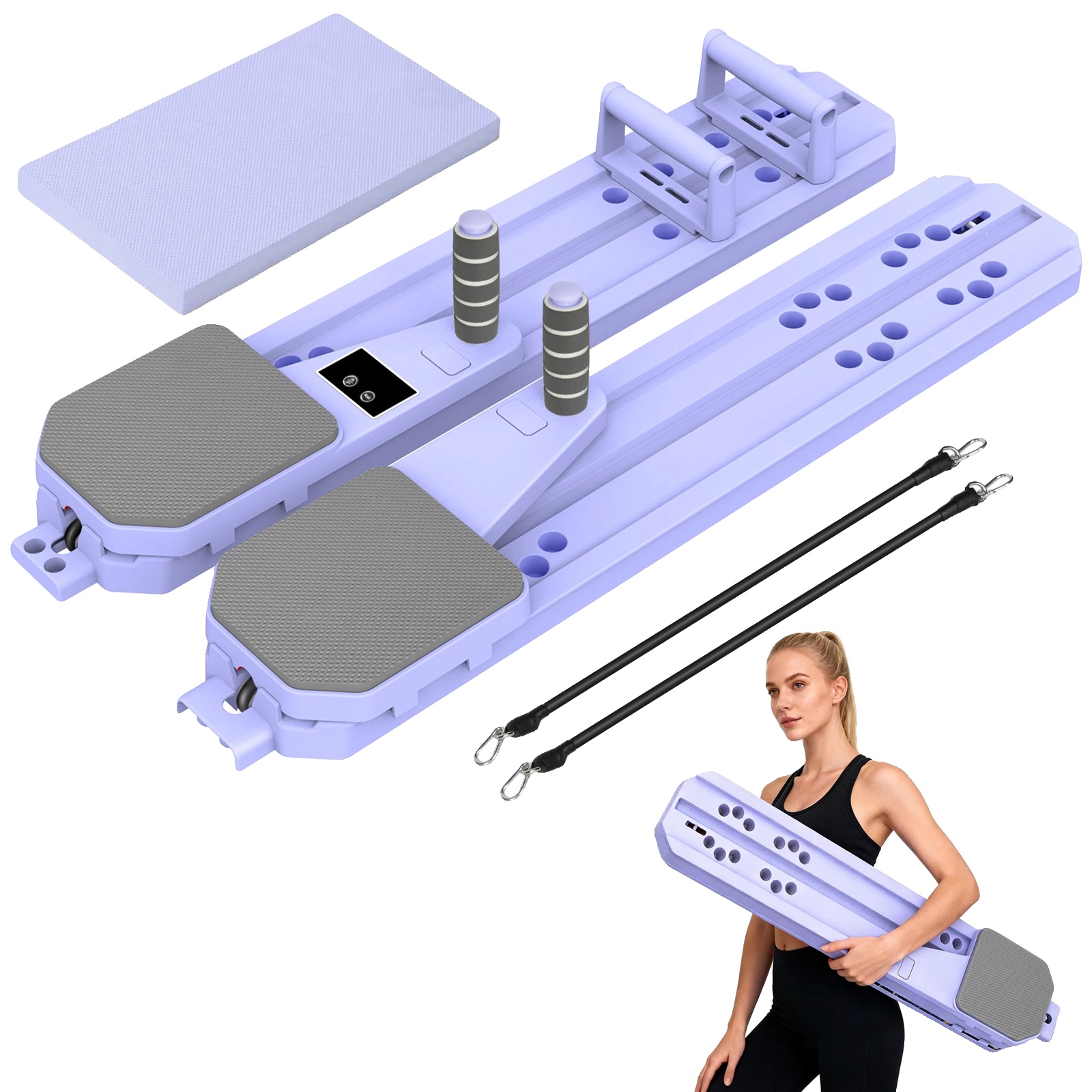 Pilates Board, Verstellbares Design, Multifunktionales Trainingsgerät, Lila-a
