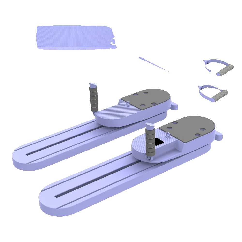 Fitness Board, 2-in-1 Abnehmbares Design, Inklusive Widerstandsbänder, Lila