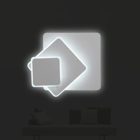 15-w-led-wandleuchte Für Den Innenbereich, Moderne, Um 350° Drehbare Quadratische Wandleuchte, Kaltweißes Licht (6500 K), Kreative Wandleuchte Für Wohnzimmer, Schlafzimmer, Küche, Treppenhaus, Flur
