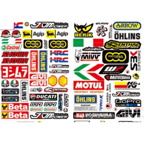 2 Bögen Motorradaufkleber, Rennmotorradaufkleber, Wetterfestes Vinyl, Geeignet Für Motorräder, Rennräder, Fahrräder, Skateboards Und Helme