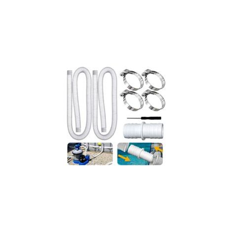 2 Stück 32-mm-poolschlauch Für Poolpumpen, 150 Cm Langer Schwimmbadschlauch, Uv- Und Chlorbeständig, Flexibel Für Poolpumpen, Mit Sicherheitsclip