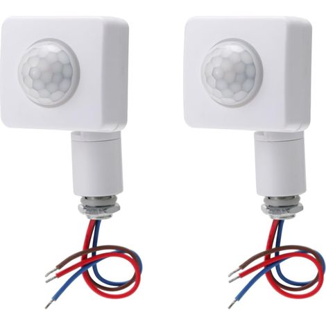 2 Stück Pir-infrarot-bewegungsmelder, Wechselstrom 85–265 V (220 V), 12 M Erfassungsbereich Bei 160°, 10 Mm Befestigungsloch