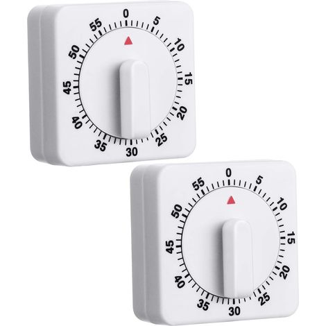 2-teiliger Mechanischer 60-minuten-timer – Visueller Countdown – Akustischer Alarm – Ideal Zum Kochen, Für Hausaufgaben Und Workouts