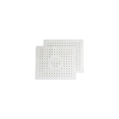 2-teiliges Spülbeckenmatten-set – 31 X 26 Cm – Gummi – Spülbeckenmatte, Spülbeckenschutz, Spritzschutz – Flache Matte – Weiß
