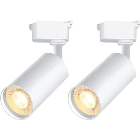 20-w-led-schienenstrahler, Weiß, 2 Lampen, Dimmbar (schiene Nicht Im Lieferumfang Enthalten) – Kompatibel Mit H-schienen – Kaltweiß 6000 K – Deckenstrahler Für Den Innen- Und Gewerbebereich