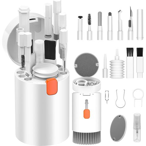 20-in-1 Tastaturreinigungsset Mit Tastaturreinigungsbürste, Reinigungszubehör Für Airpods 1/2/3/pro, Kamera, Computer, Telefon, Pc-reinigungsgerät (weiß)