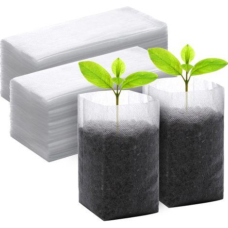 200 Pflanzsäcke – 14 X 16 Cm – Vliesstoff – Biologisch Abbaubar – Für Gärten, Bäume, Blumen, Gemüse, Pflanzgefäße Und Topfpflanzen