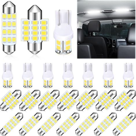 24 Weiße Led-autolampen-set - Geeignet Für Innenraumbeleuchtung, Kartenbeleuchtung, Deckenbeleuchtung, Kofferraumbeleuchtung Und Kennzeichenbeleuchtung.