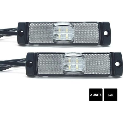 2er-pack Led-positionsleuchten, Weiß, 12 V/24 V = 0,04 A/0,04 A, Wasserdicht, Led-außenleuchten Für Anhänger, Wohnmobile Und Lkws Von Debuns
