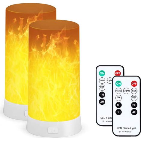 2er-set Led-lichter Mit Flammeneffekt – Usb-aufladbar – Wasserdicht, Helligkeit Einstellbar, Fernbedienung Und Timer – Flammenlose Kerzen Für Zuhause, Partys, Garten Und Camping