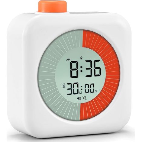 3-in-1 Digitaler 60-minuten-visual-timer – Zeitmanagement-tool Für Kinder Und Erwachsene Mit Adhs – Weiß