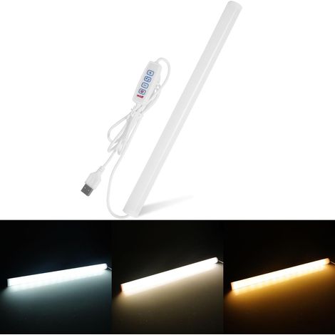 30 Cm (12 Zoll) Led-lichtleiste – Usb, 3 Farben, Magnetisch, Helligkeit Einstellbar – Matte Oberfläche Für Schreibtisch, Schrank, 3d-drucker Und Spüle