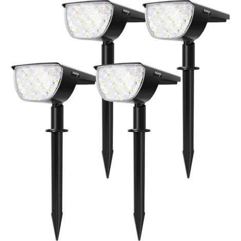 30-led-solar-gartenstrahler – 4 Stück – Warmweiß (3000 K) – 3 Beleuchtungsmodi – Ip65 Wasserdicht – Automatische Ein-/ausschaltung