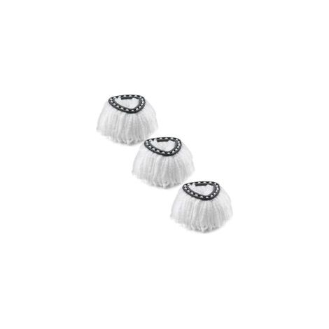 3er-pack Ersatzmoppköpfe, Kompatibel Mit Velida Turbo Easy Wring & Clean, Dreieckig, Weiße Baumwolle