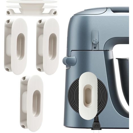 3er-set Silikon-kabelorganisatoren – Weiß – Selbstklebend – Für Mixer, Kaffeemaschine Und Wasserkocher – Langlebige Kabelmanagementlösung