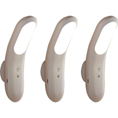 3er-set Nachtlichter, 1800 Mah – Touch- Und Fernbedienungssteuerung – Wiederaufladbar – Drei Farben Mit Einstellbarer Helligkeit – Mehrere Montagemöglichkeiten – Ideal Für Schränke, Garderoben, Notfäl