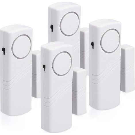 4-teiliges Tür- Und Fensteralarmset – Drahtlose Alarmanlage – Einbruchschutz – Magnetische Türklingel – 100 Db