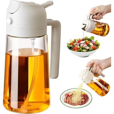 470-ml-ölsprüher Und Ölspender, Olivenblattförmiger Spender Zum Kochen, Für Heißluftfritteusen, Salate Und Grills (mit)