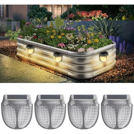 4er-set Energiespendende Solar-gartenleuchten Mit Dämmerungssensor – Warmweiß (3000 K) – Magnetische Außenleuchten – Wasserdicht (ip65)