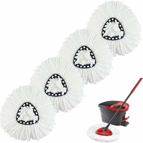 5 Ersatz-füllköpfe Für Ocedar Und Vileda Easywring 2-in-1 Turbo Mop Mikrofaser-wischmatten Für Rotationsmopps, Waschbar Und Wiederverwendbar