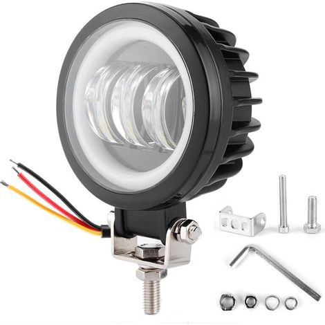 6000k 30w Led-arbeitsleuchte, Wasserdicht, Rund, Mit Angel Eyes, Für Auto, Atv, Boot, Geländewagen (kaltweißes Licht), Von Debuns