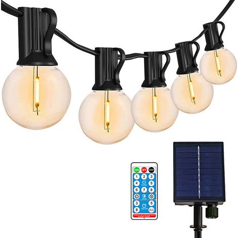 8,8 M Lange Solar-lichterkette Mit 12 G40-glühbirnen, Künstliches Glühfadenlicht – Party- Und Weihnachtsdekoration Für Gärten, Höfe Und Häuser, Debuns