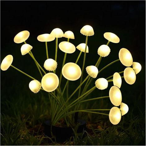 8-flammige, Pilzförmige Solar-terrassenleuchten – Ideal Zur Dekoration Ihrer Terrasse Im Frühling Und Sommer – 4er-set, Warmes Licht