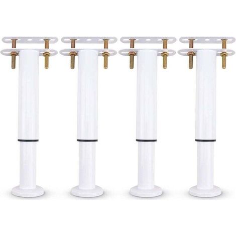 Alovez Set Mit 4 Verstellbaren Metall-bettstützen, Einziehbar, Robust, Für Kleiderschrank, Sofa, Bettgestell, Ersatzteile Für Betten Von 18 Bis 32 Cm (weißes 4er-set)