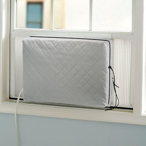 Abdeckung Für Innenklimaanlagen, Fensterklimaanlagenabdeckung Mit Doppelter Isolierung Und Elastischer Kordel, Abmessungen: 21 Zoll (b) X 15 Zoll (h) X 3 Zoll (t)