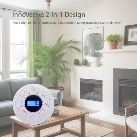 Snq – 2-in-1 Rauch- Und Kohlenmonoxidmelder – Betrieb Mit 3 Aa-batterien (1,5 V) – Hochpräziser Elektrochemischer Sensor – Lcd-bildschirm