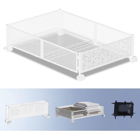 Aufbewahrungsmöglichkeiten Unter Dem Bett, Aufbewahrungsboxen Mit Rollen, Schuhschublade, Metall Für Schlafzimmer, Kleidung, Schuhe, Decken – Weiß