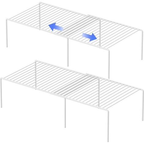 Ausziehbares Küchenregal – Für Arbeitsfläche Und Schrank – 2-teilig, Weiß