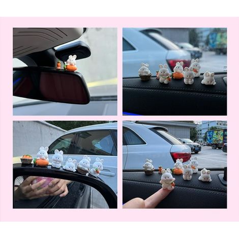 Autodekoration Mit Hasenmotiv, Kleine Tierdekoration Fürs Auto, Hasendekoration Für Den Autoinnenraum, Geeignet Für Armaturenbretter Und Schreibtische Zu Hause