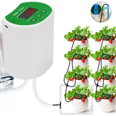 Automatisches Bewässerungssystem – Wassertröpfchen – Automatisches Tropfbewässerungssystem – Intelligenter Timer – Präzise Tropfbewässerung – 2000-mah-akku – 8 Tropfer Und...