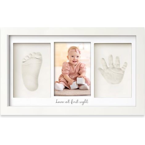 Baby-hand- Und Fußabdruck-fotorahmen – Knetset Für Neugeborene – Kinderzimmerdekoration Und Geschenk