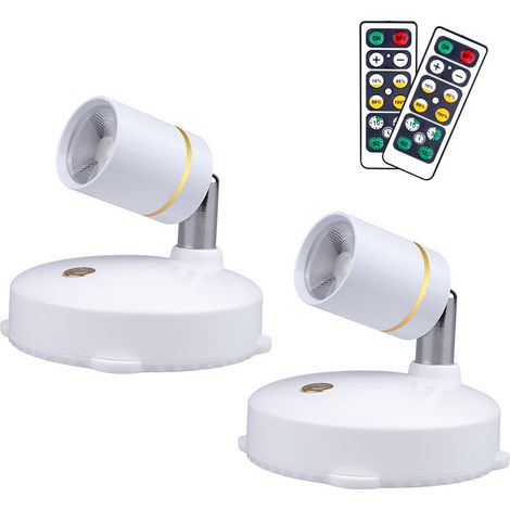 Batteriebetriebener Strahler Mit Fernbedienung – Kabelloser Led-strahler. Geeignet Für Den Innenbereich, Ideal Für Wanddekorationen, Kunstwerke Und Akzentbeleuchtung (2er-pack).