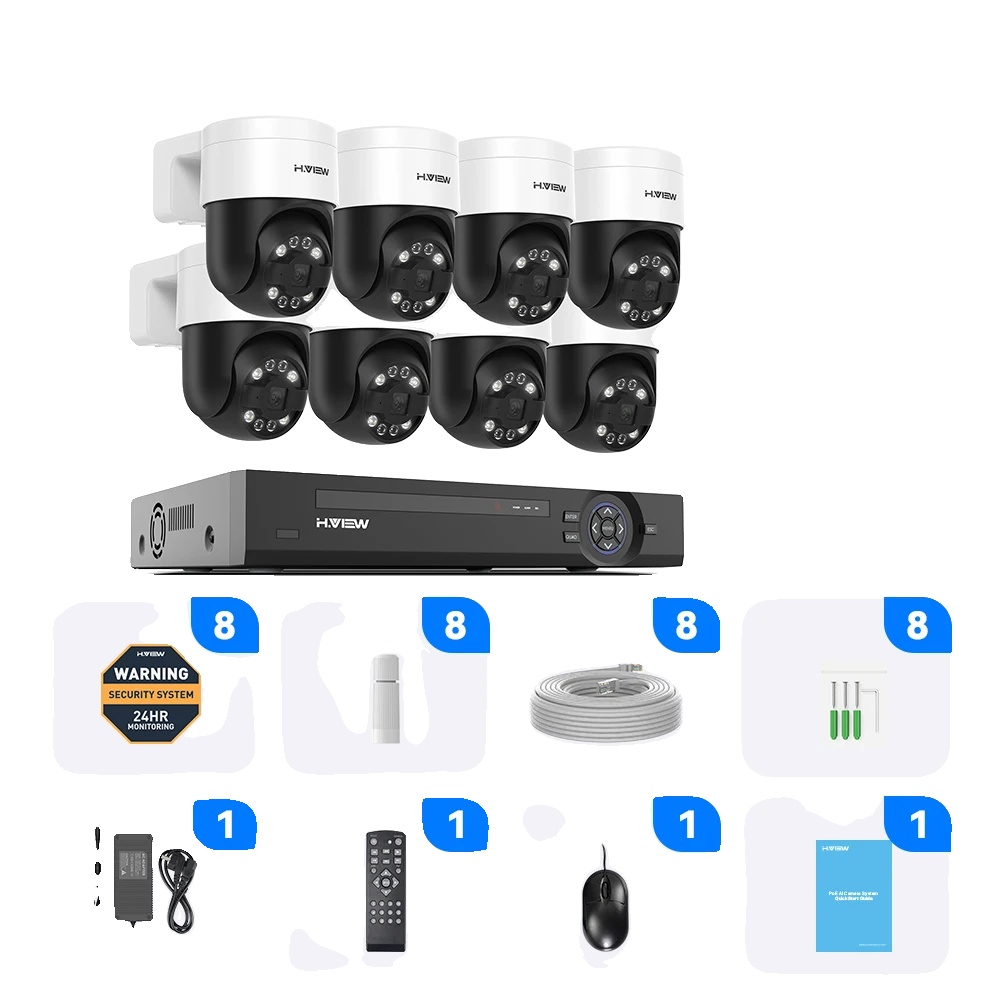 Sicherheitskamerasystem, 16 Kanäle, 4k Ultra Hd Auflösung, 5mp 8pcs Kamera Kit, Keine