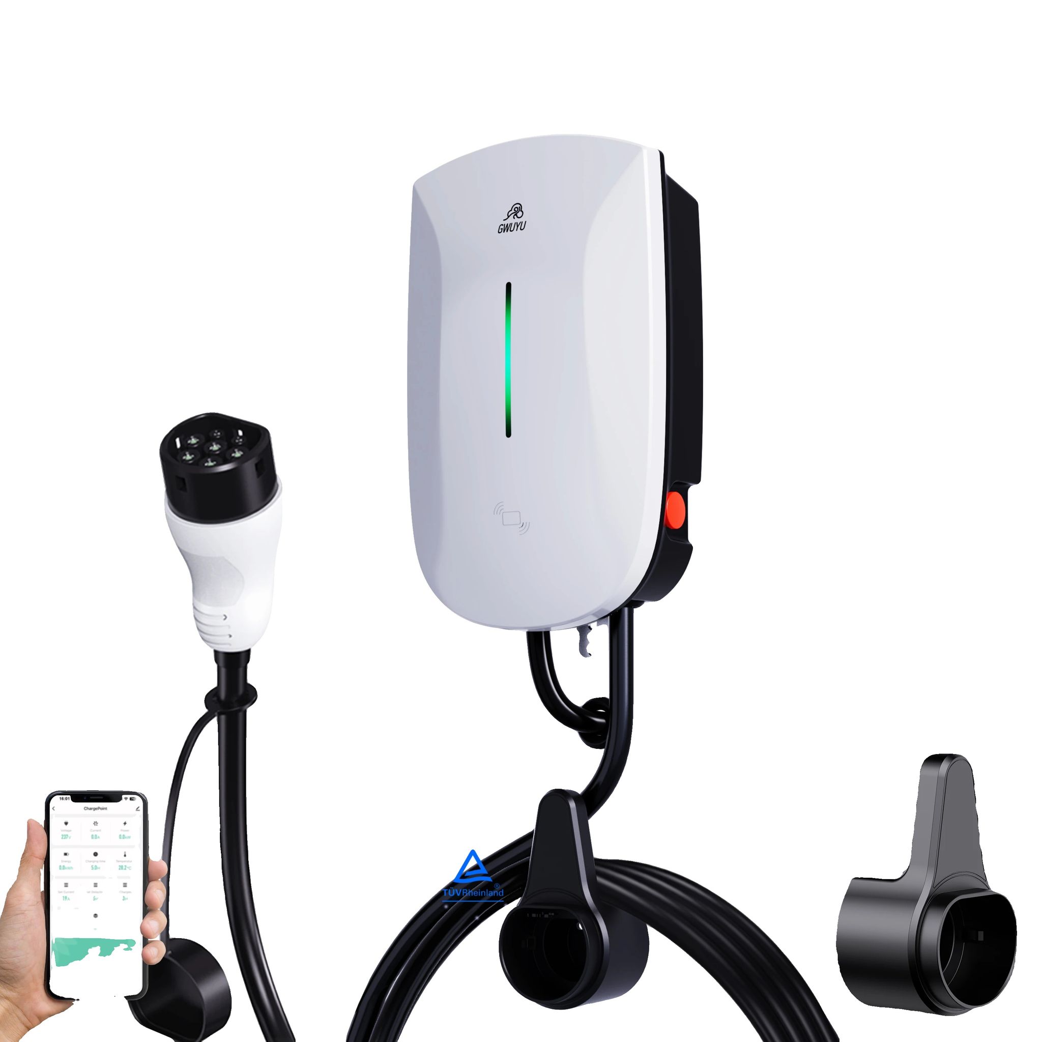 Ev-ladestation, App-steuerung, Ip65 Wasserdicht, Typ2 22kw Mit App